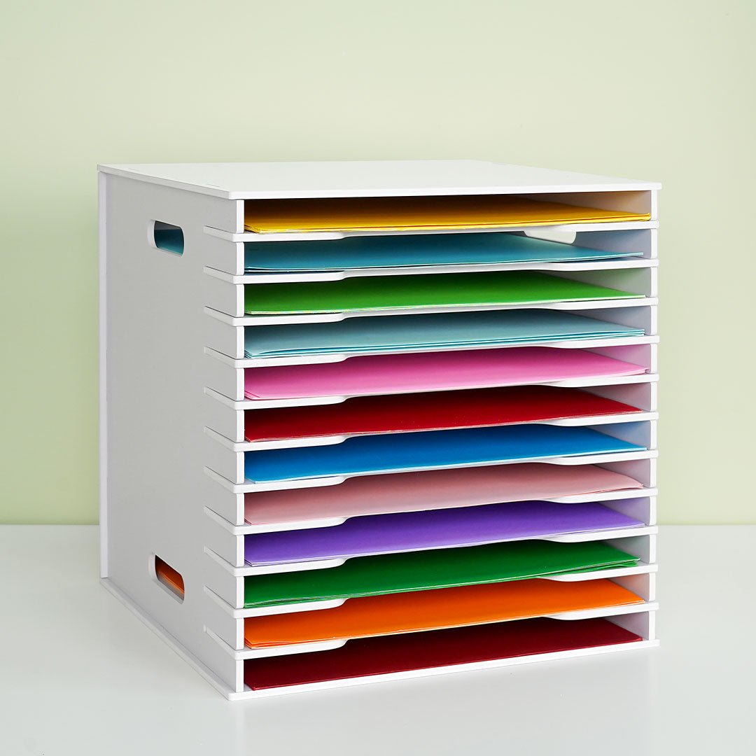 aufbewahrung 12x12 papier 12 Tier Scrapbook Paper Organizer for Sizes 12" x 12"
