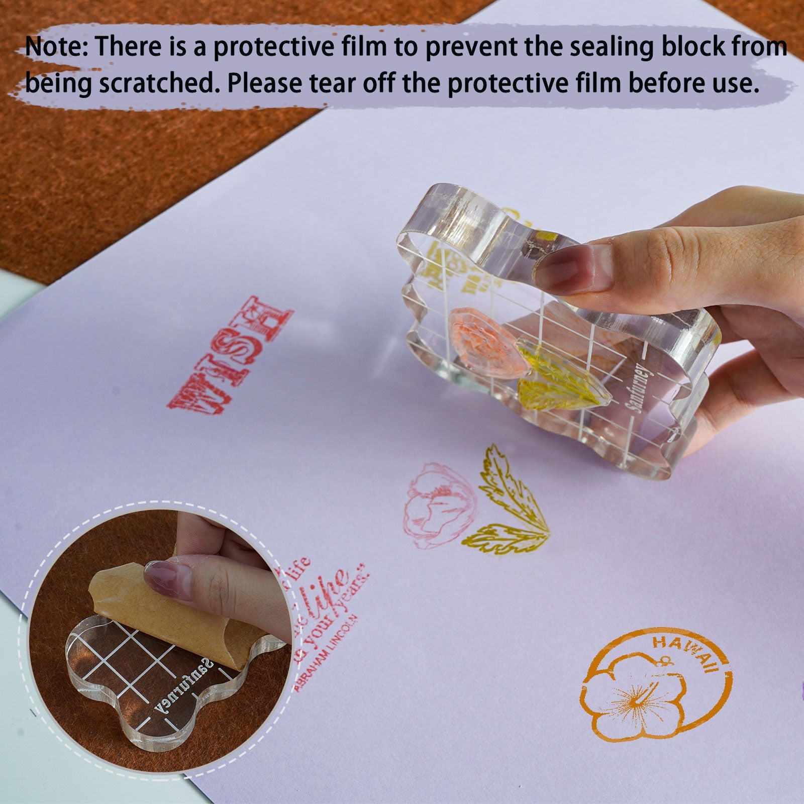 4 Pieces Acrylic Stamp Blocks Set - Sanfurney