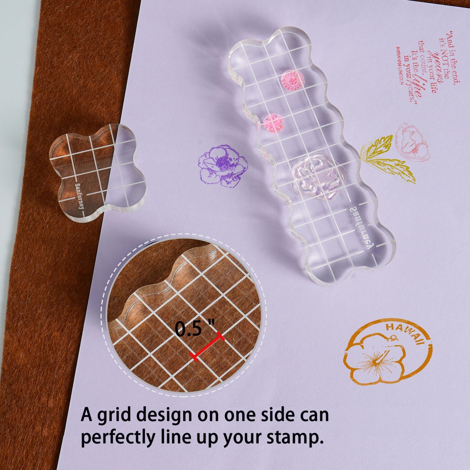4 Pieces Acrylic Stamp Blocks Set - Sanfurney