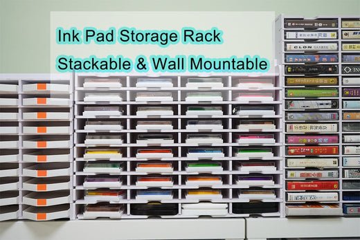 Stackable & Wall Mountable Ink Pad Storage Rack for Organized Workspac ...