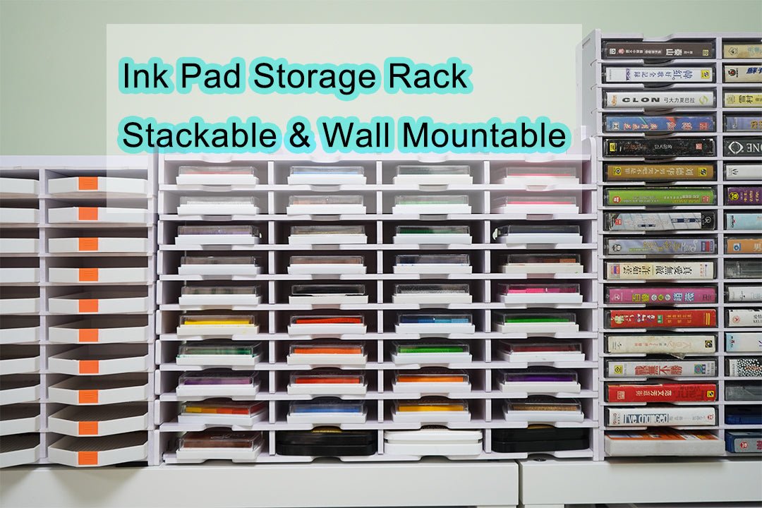 Stackable & Wall Mountable Ink Pad Storage Rack for Organized Workspaces - Sanfurney