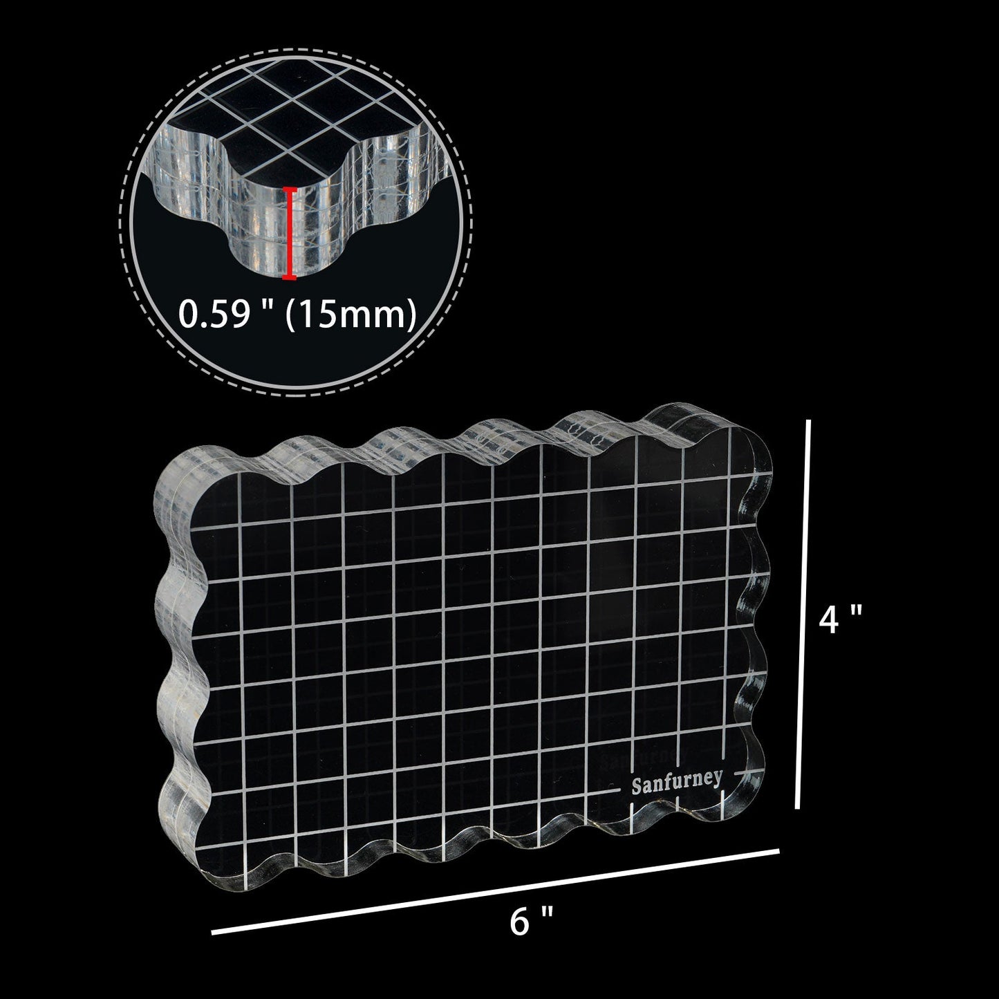 1 Piece Acrylic Stamp Block - Sanfurney