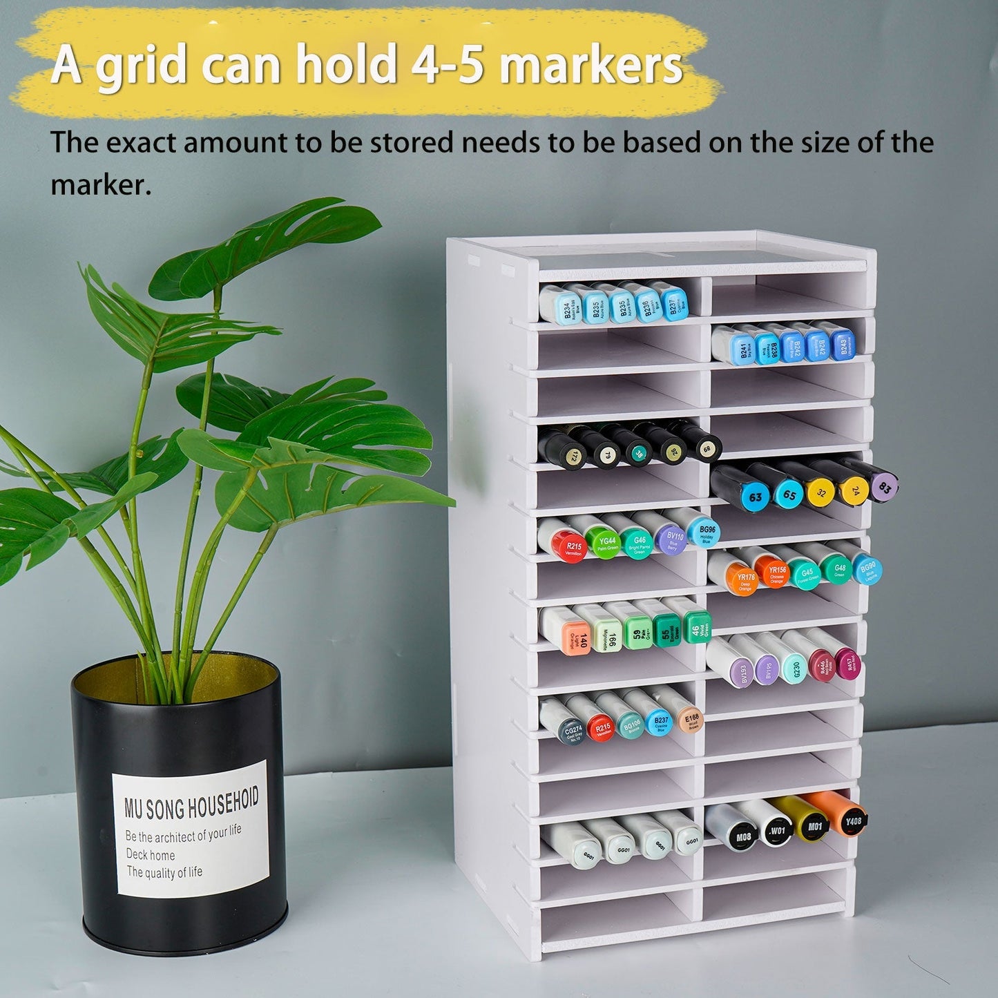 120 Slots Art Marker Storage Rack - Sanfurney