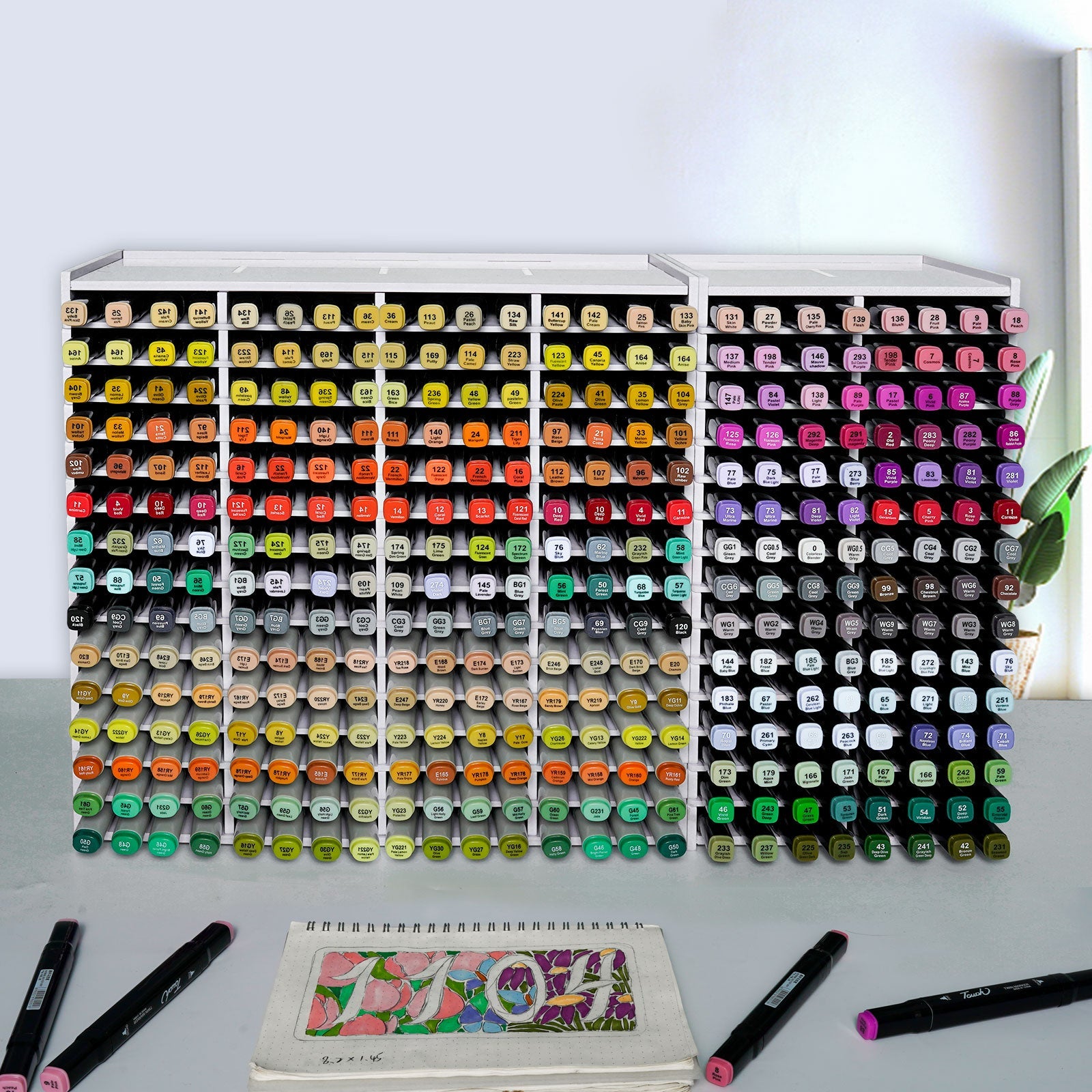 120 Slots Art Marker Storage Rack - Sanfurney