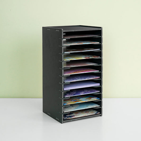 6" x 6" Origami Paper Organizer Black