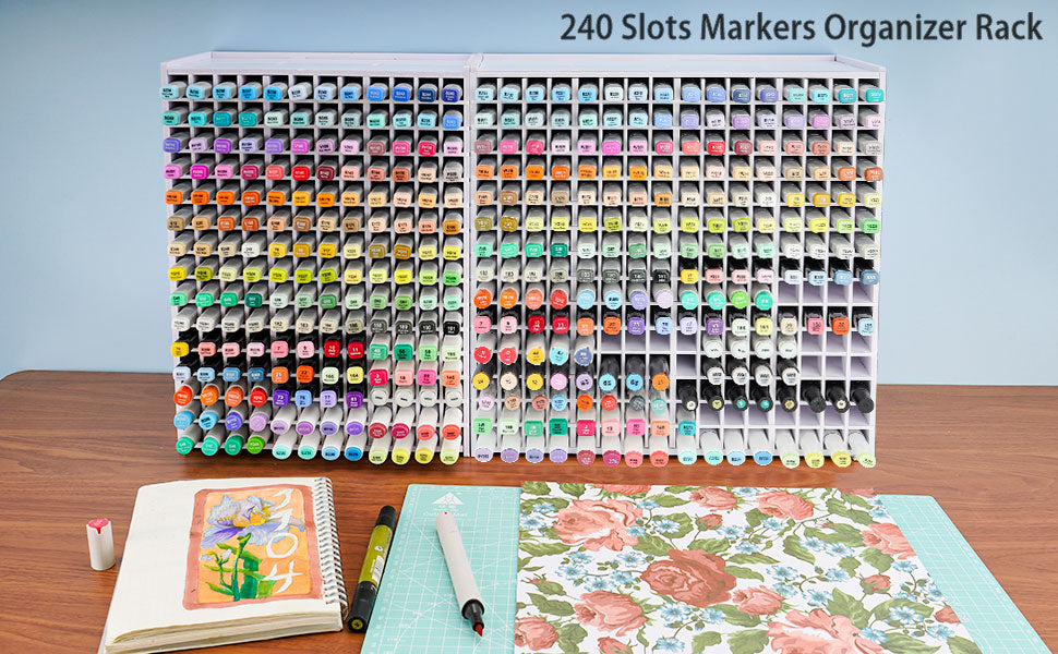 SANFURNEY Art Marker Storage Rack for 240 Markers, Watercolour