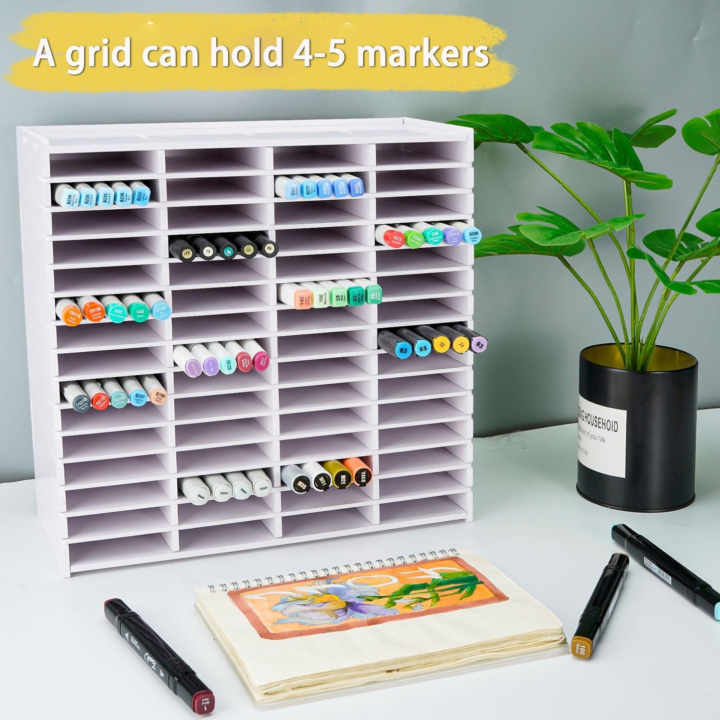 240 Slots Art Marker Storage Rack - Sanfurney