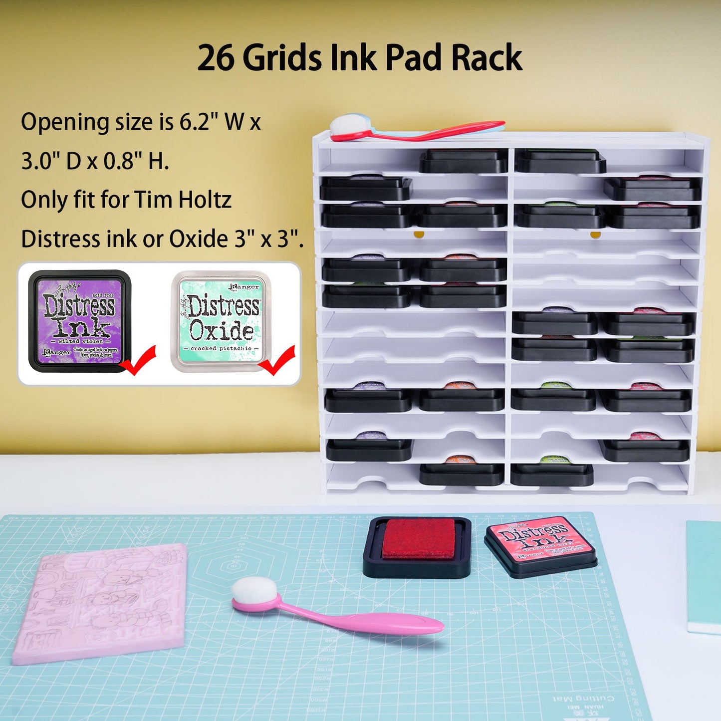 26 Grids Flat - top Ink Pad Rack - Sanfurney