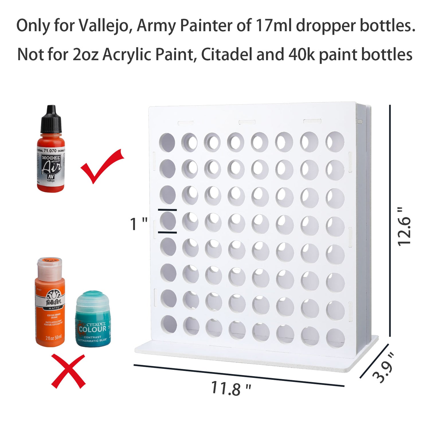 Honeycomb Wall Miniature Paint Holder (Citadel, Vallejo, Army