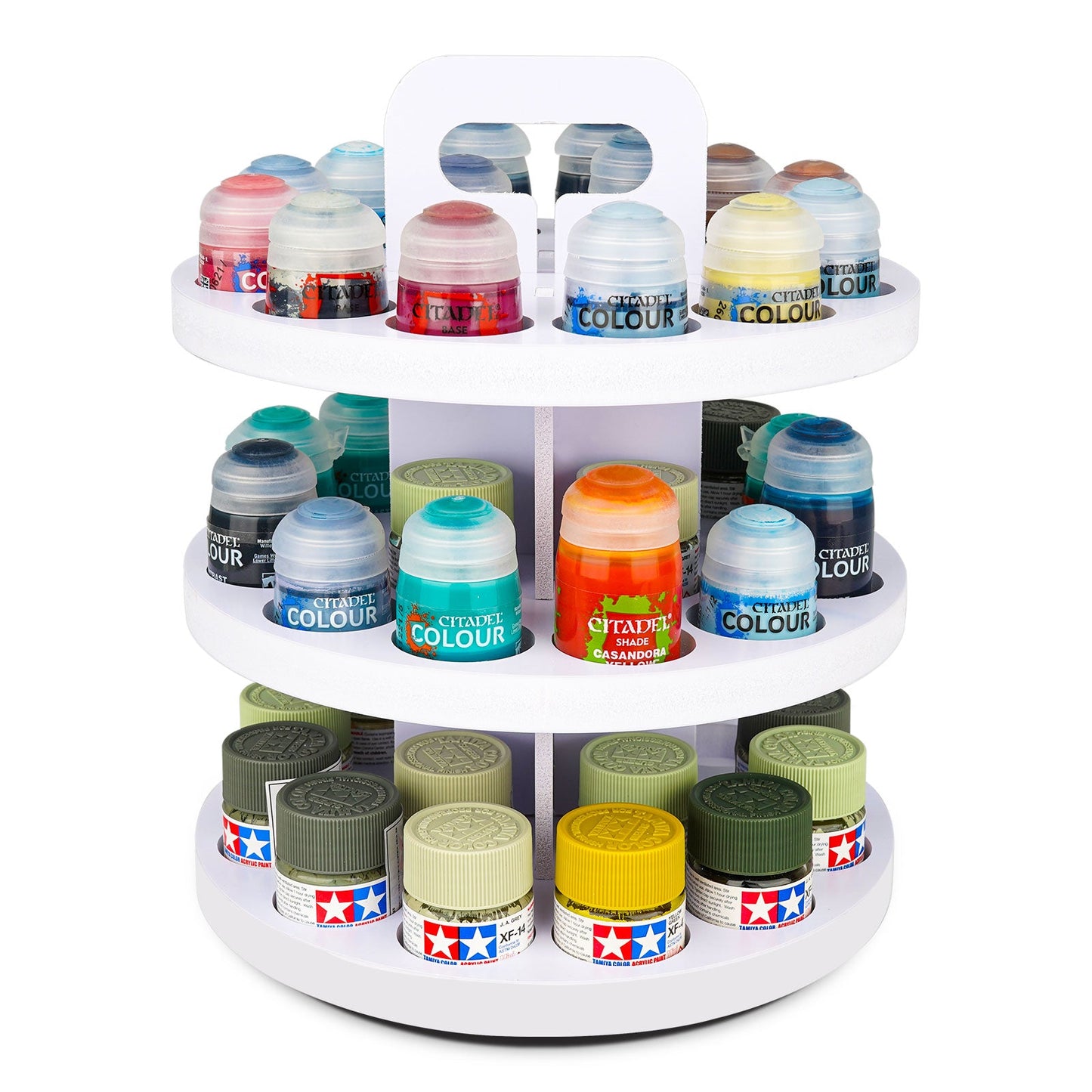 3 - Tier Spinning Paint Organizer Rack for 48 Citadel Paints Bottles - Sanfurney