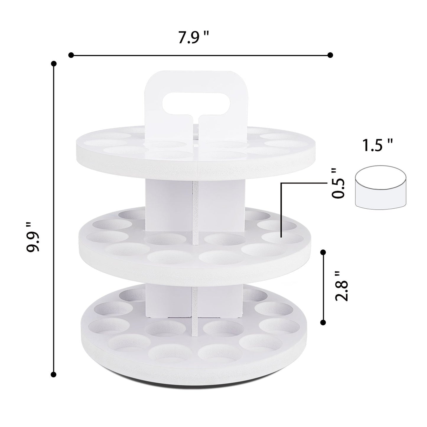 3 - Tier Spinning Paint Organizer Rack for 48 Citadel Paints Bottles - Sanfurney