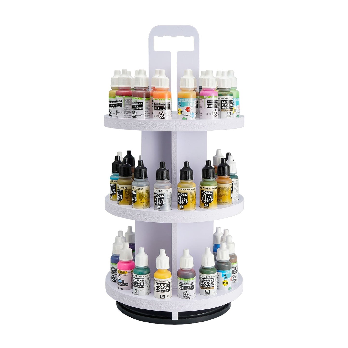 3 - Tier Spinning Paint Organizer Rack for Citadel Paints Bottles - Sanfurney