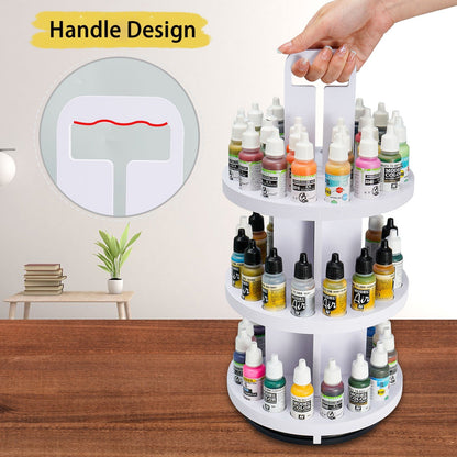 3 - Tier Spinning Paint Organizer Rack for Citadel Paints Bottles - Sanfurney