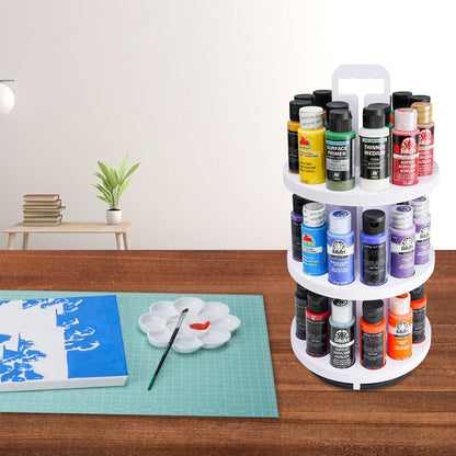 3 - Tier Spinning Paint Organizer Rack for Citadel Paints Bottles - Sanfurney