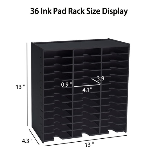 36 Grids Flat - top Ink Pad Rack Black - Sanfurney