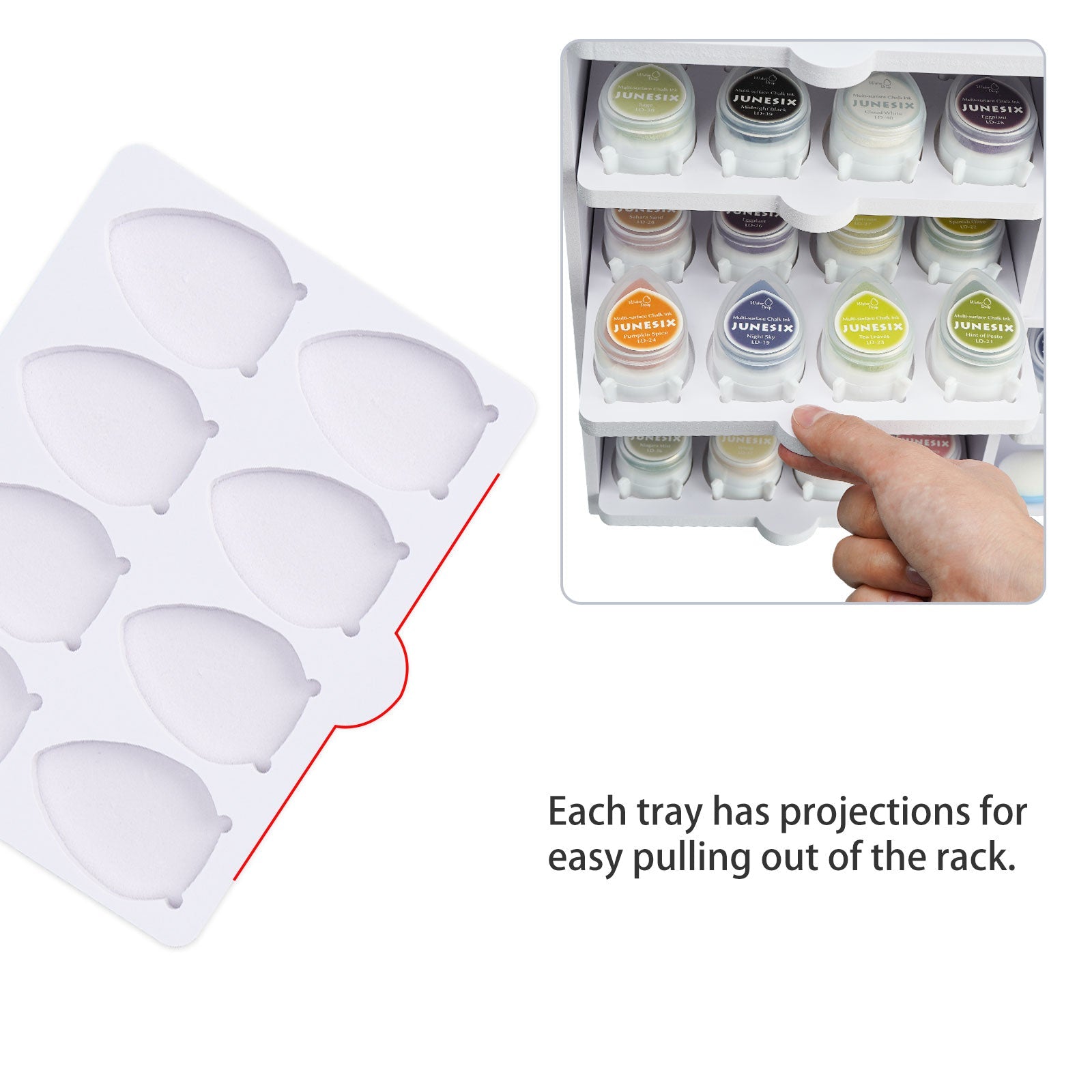 40 Grid Drop Ink Pad Caddy, 5 Trays - Sanfurney