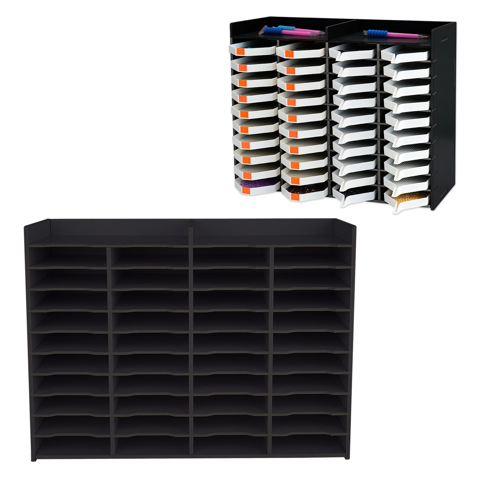 40 Grids Large Diamond Painting Tray Rack Black - Sanfurney