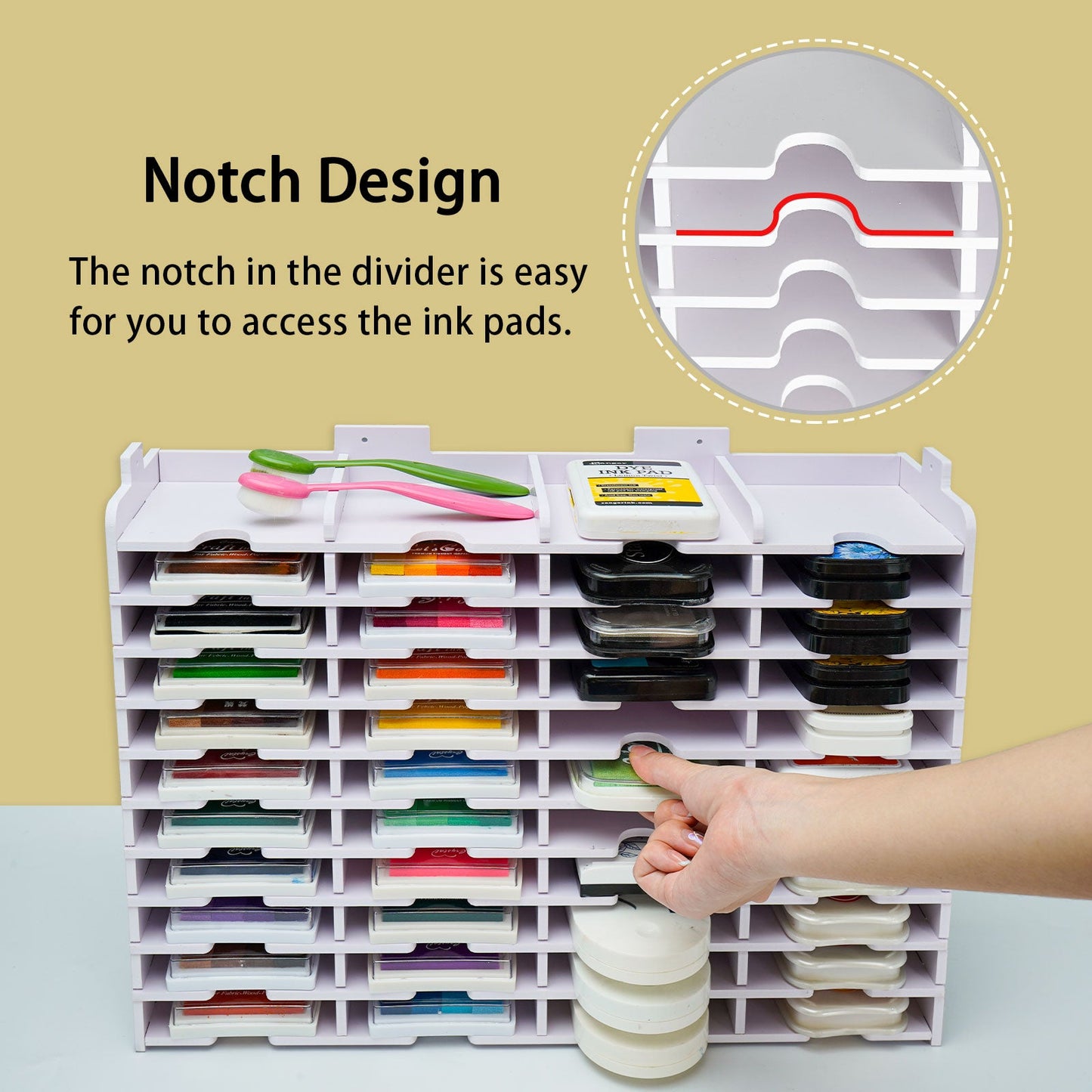 44 Slots Ink Pad Storage Holder Wall - Mounted - Sanfurney