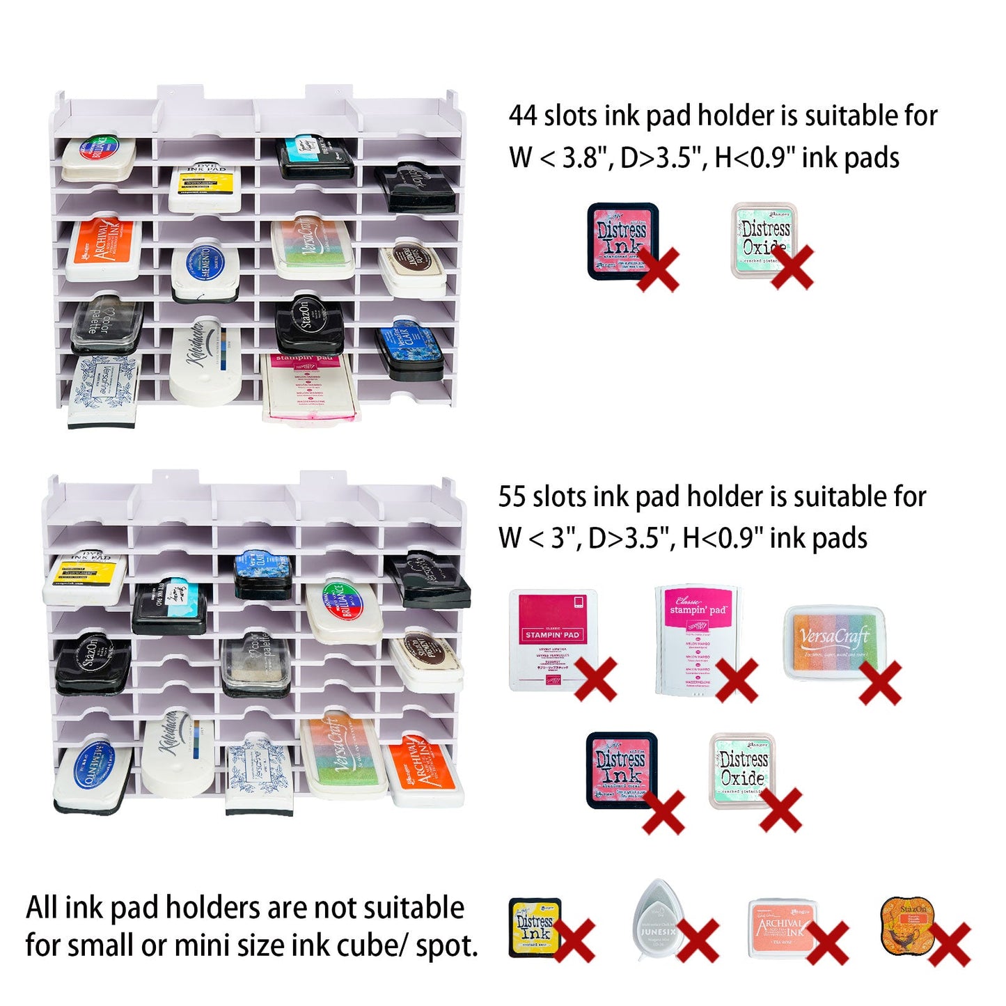 44 Slots Ink Pad Storage Holder Wall - Mounted - Sanfurney