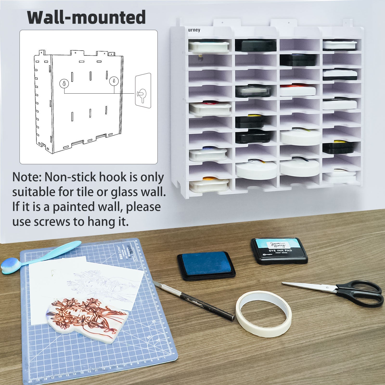 44 Slots Slim Ink Pad Rack - Sanfurney