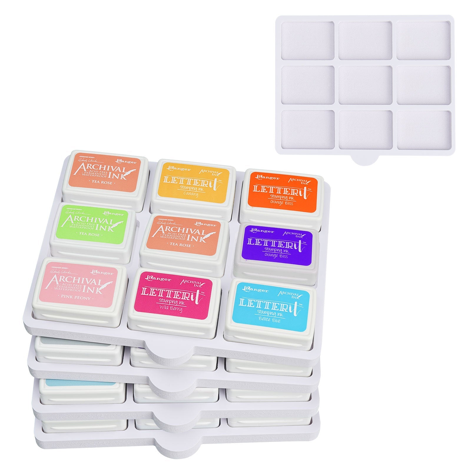 45 Grid Ink Pad Cuboid Caddy, 5 Trays - Sanfurney