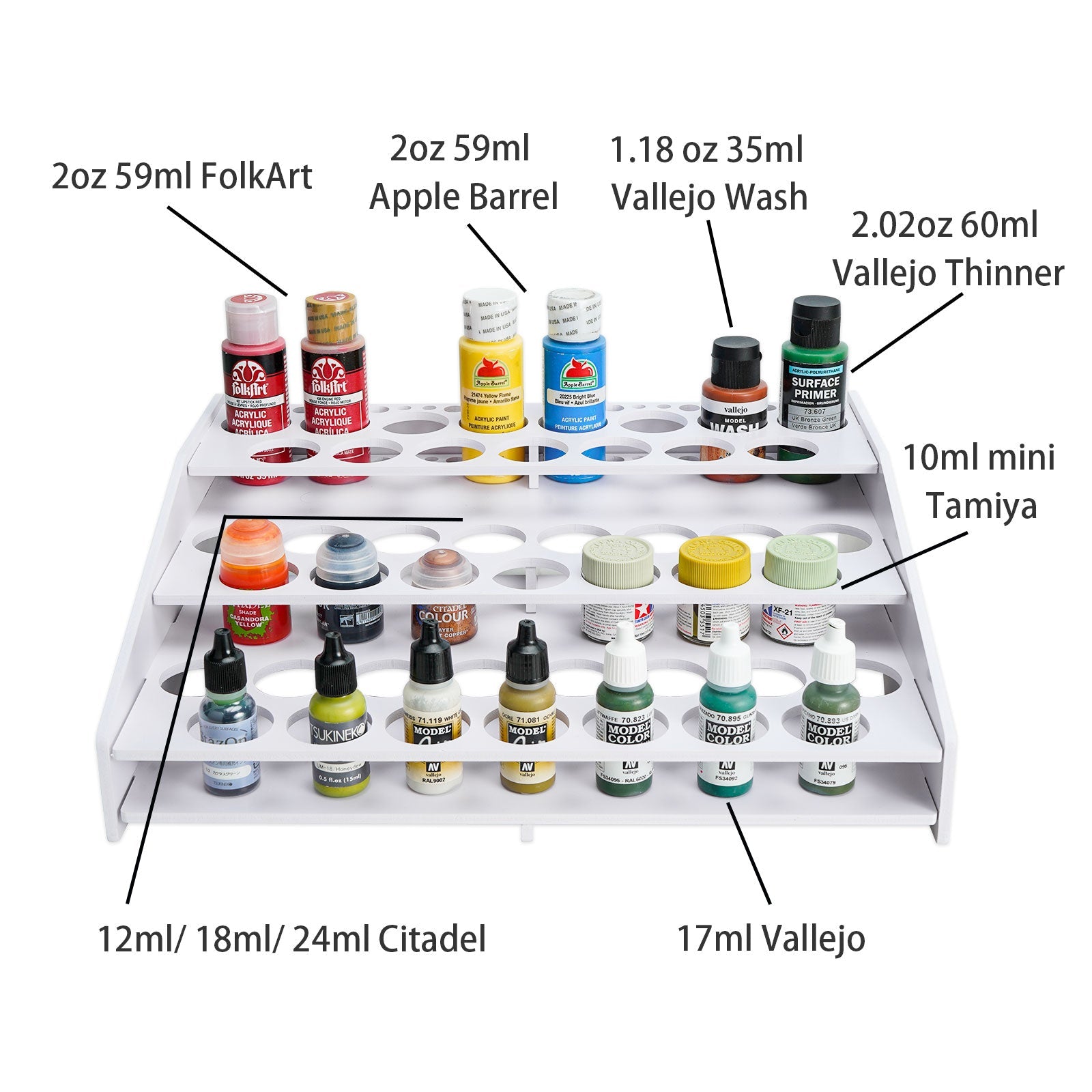 45 Holes Paint Holder for 2 oz Paint Bottle - Sanfurney