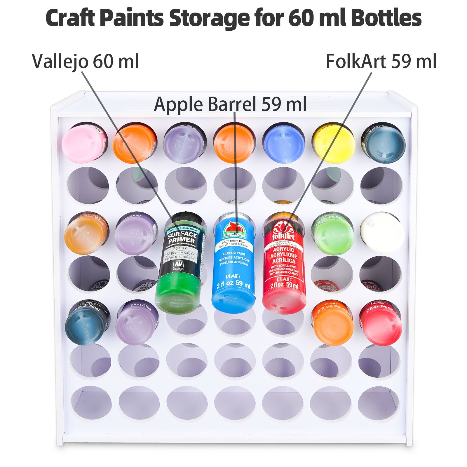 49 Holes Paint Rack for 2oz Acrylic Bottles - Sanfurney