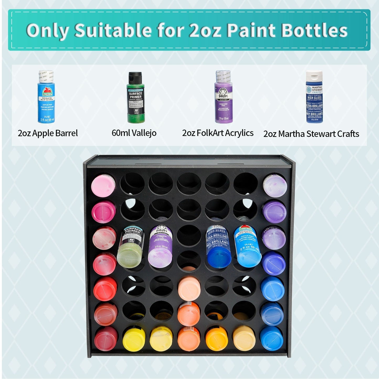 49 Holes Paint Rack for 2oz Acrylic Bottles - Sanfurney