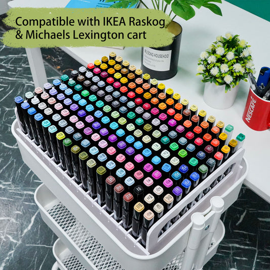 204 Slots Art Marker Pens Organizer, Compatible with IKEA Cart