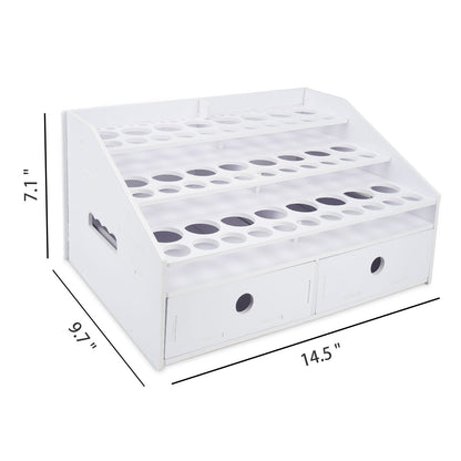 59 Holes Paint Bottles Storage Rack with Cabinet - Sanfurney