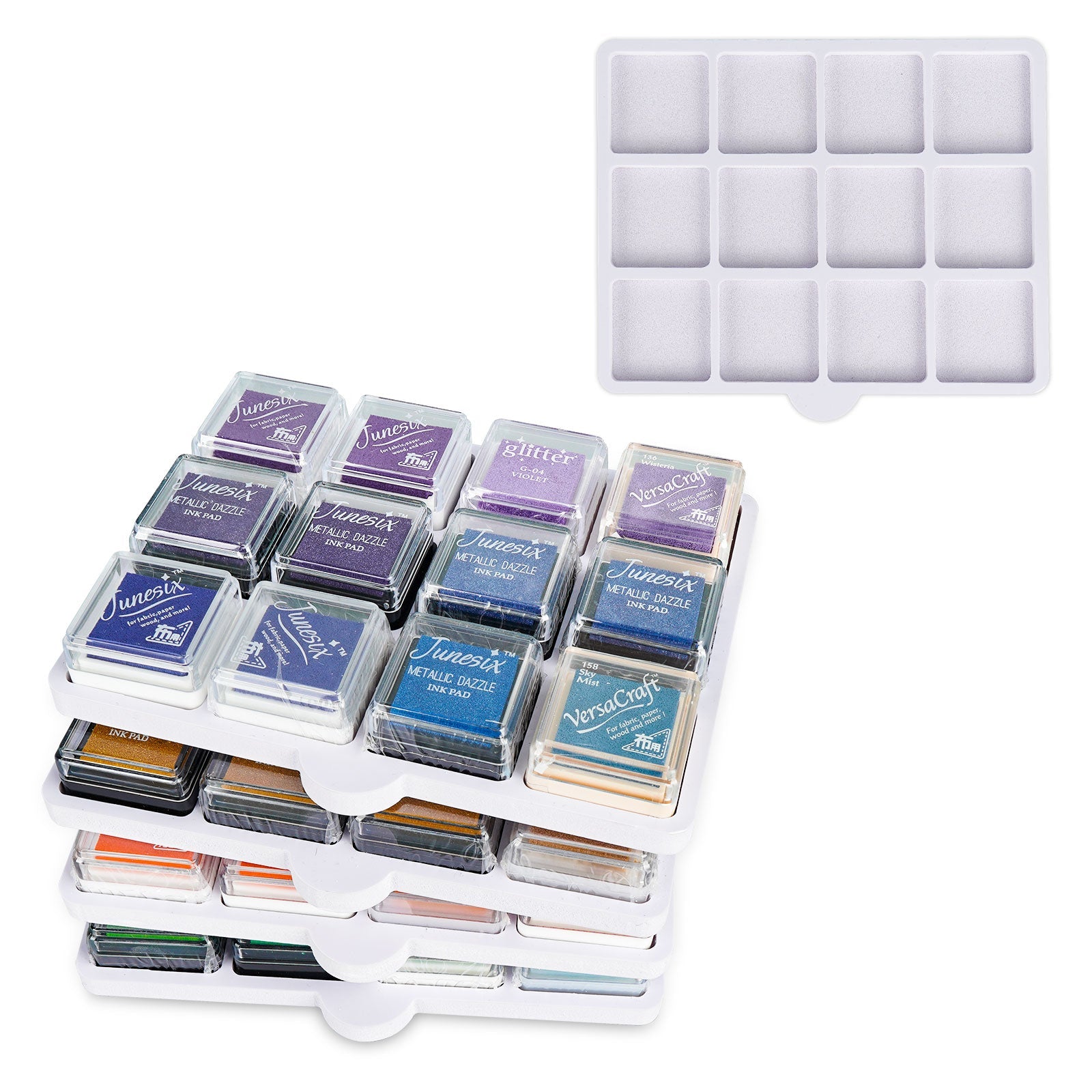 60 Grid Ink Pad Cube Caddy, 5 Trays - Sanfurney