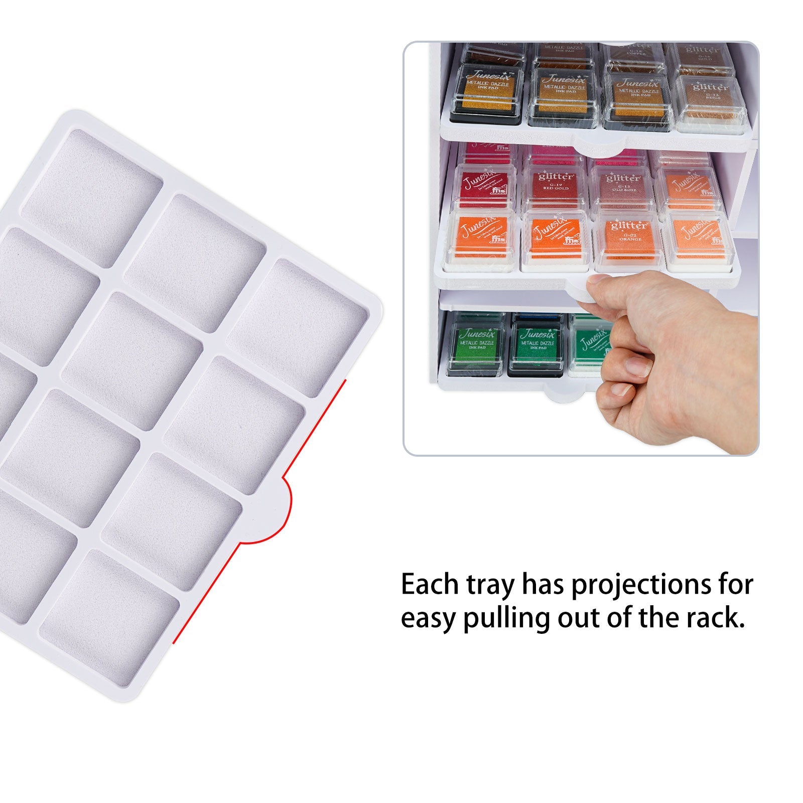 60 Grid Ink Pad Cube Caddy, 5 Trays - Sanfurney