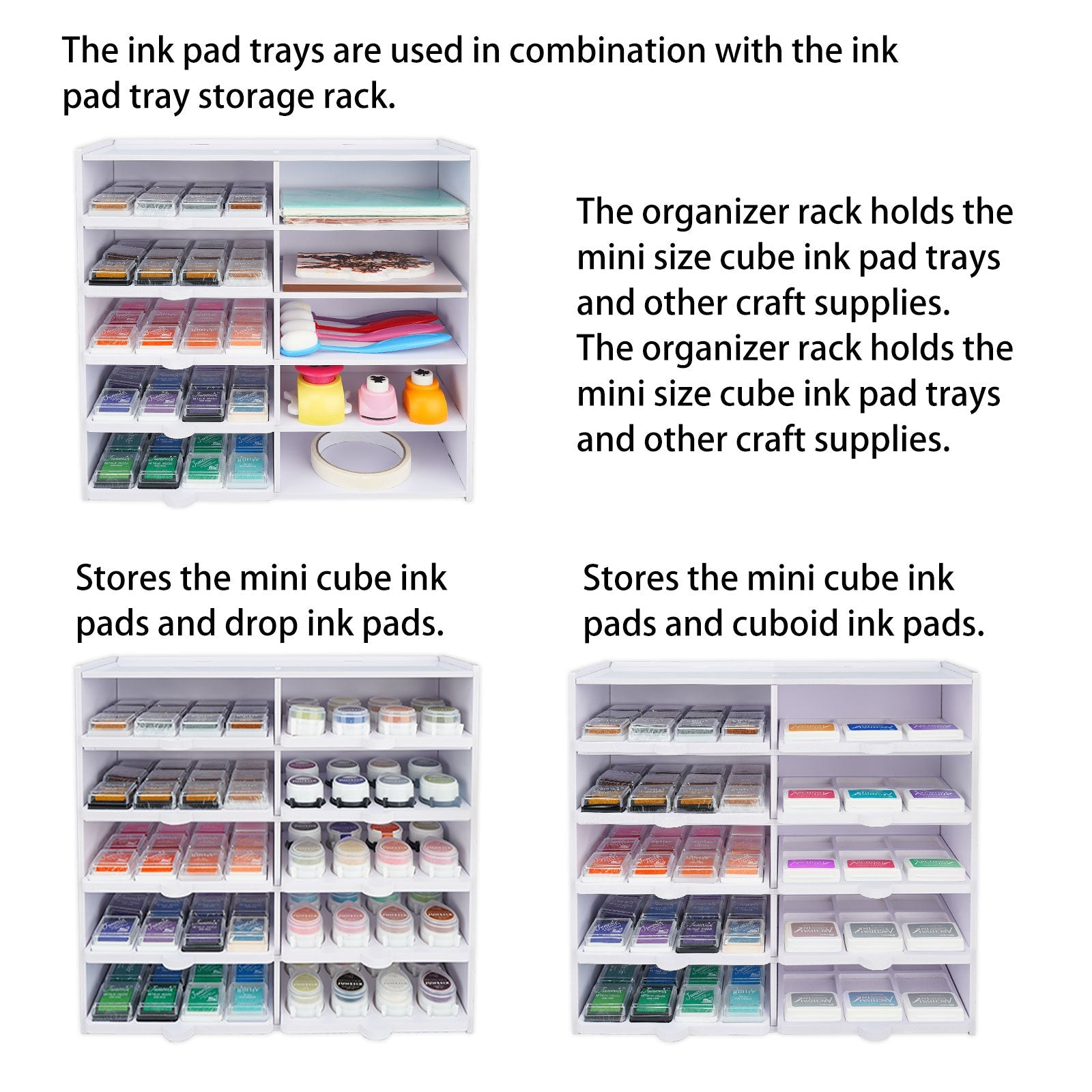 60 Grid Ink Pad Cube Caddy, 5 Trays - Sanfurney