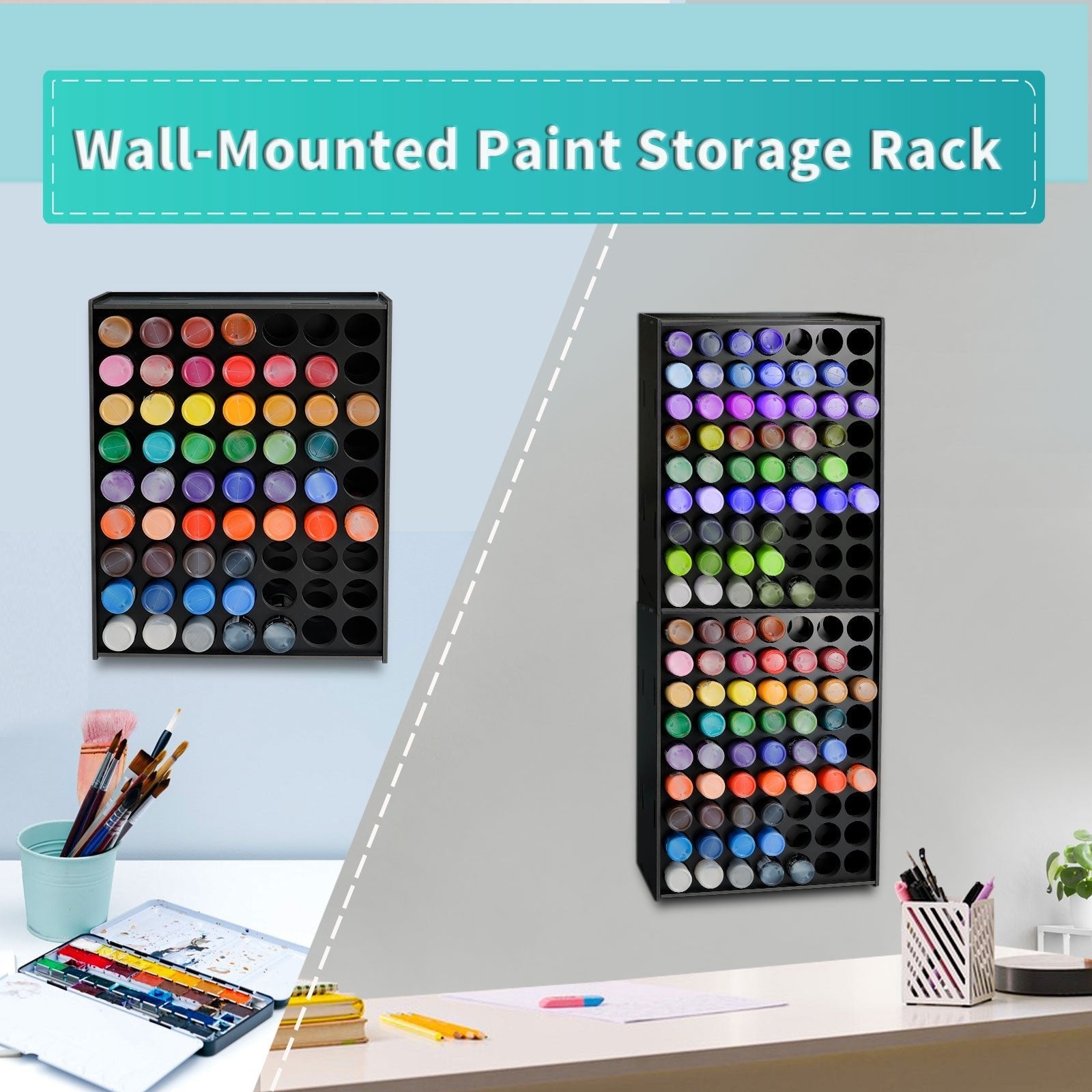 63 Holes Paint Rack for 2oz Acrylic Bottles - Sanfurney