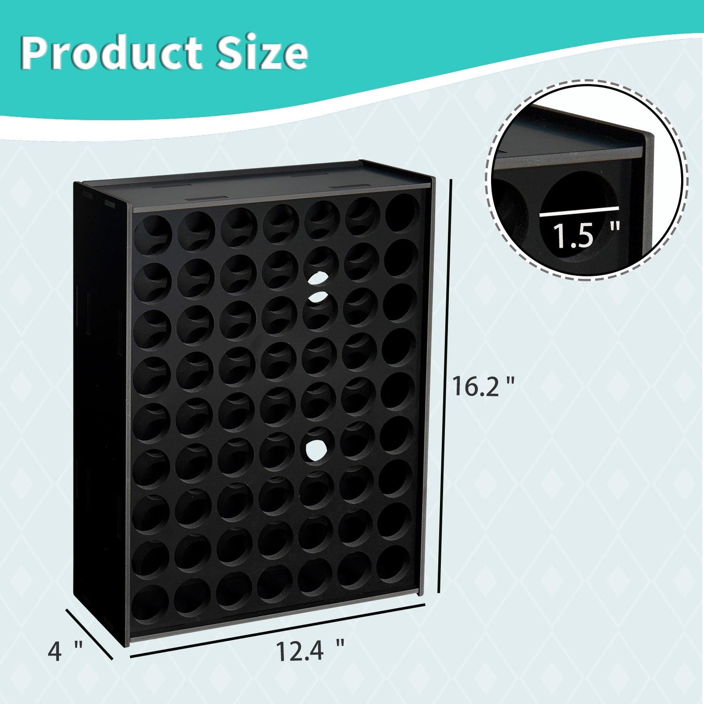 63 Holes Paint Rack for 2oz Acrylic Bottles Black - Sanfurney