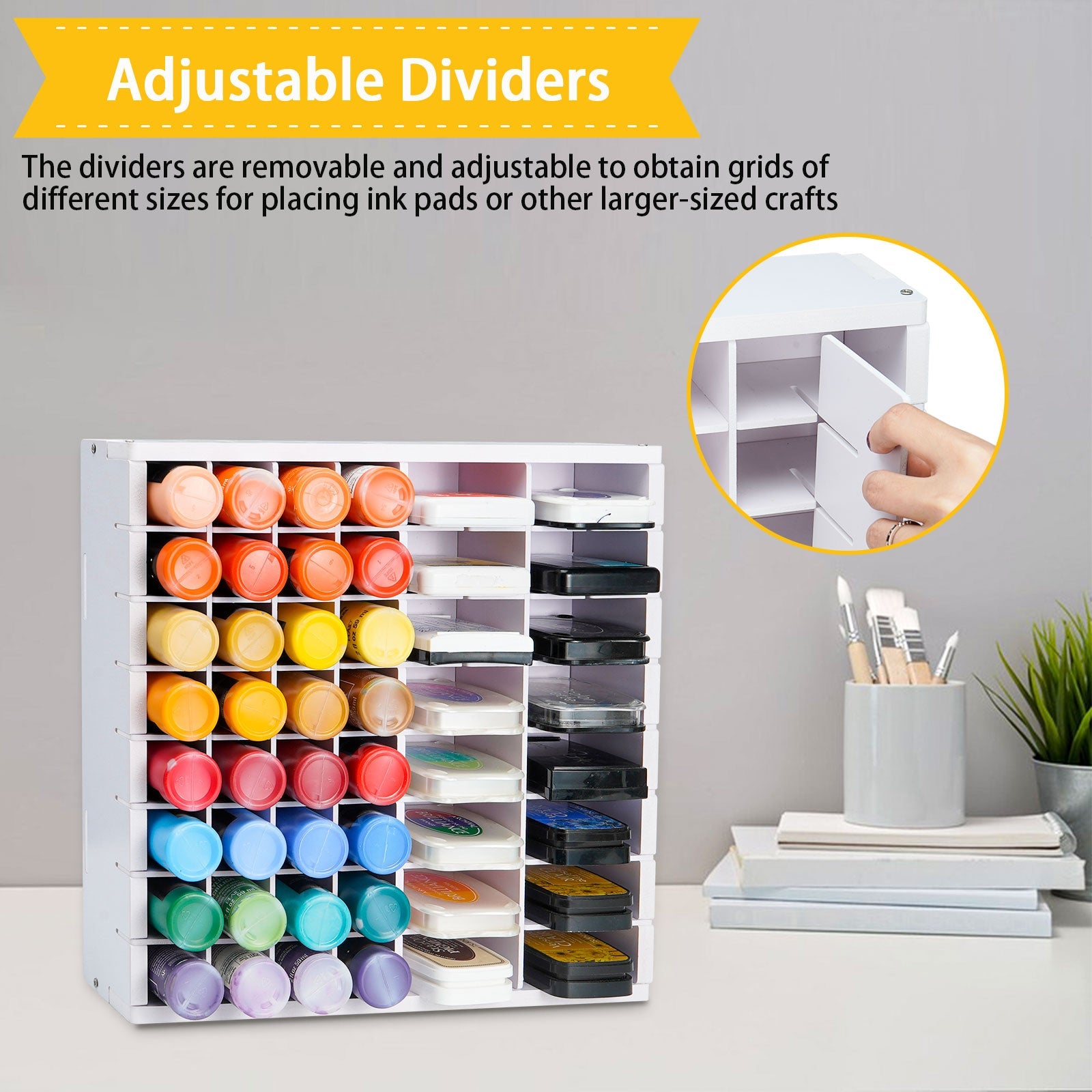 64 Grids Craft Paint Storage Organizer - Sanfurney