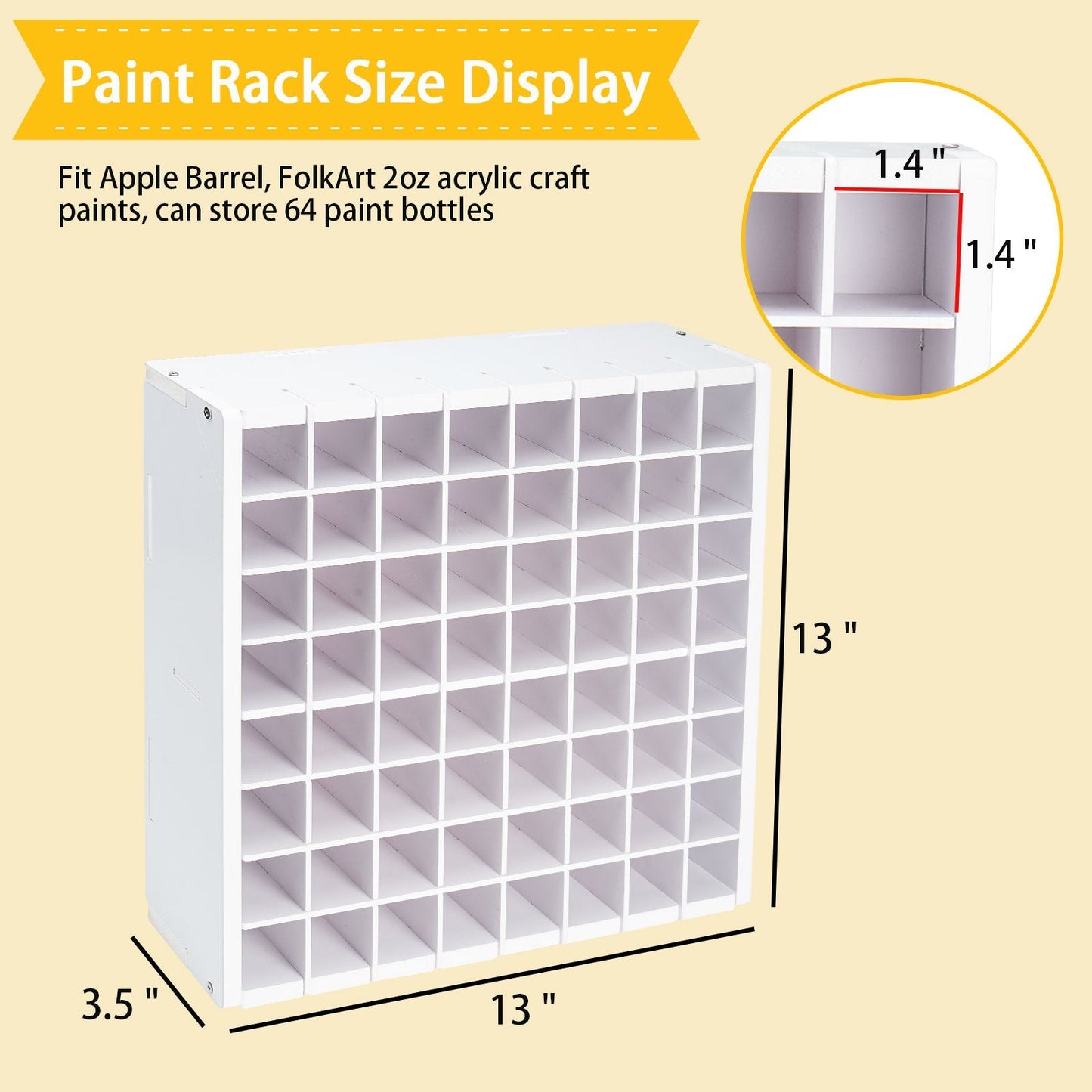 64 Grids Craft Paint Storage Organizer - Sanfurney