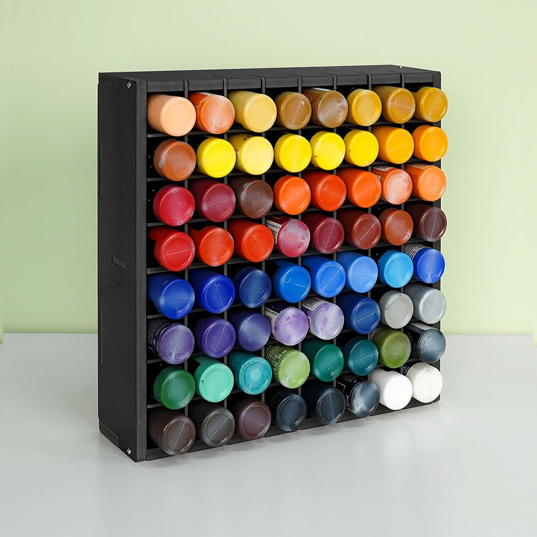 64 Grids Craft Paint Storage Organizer Black - Sanfurney