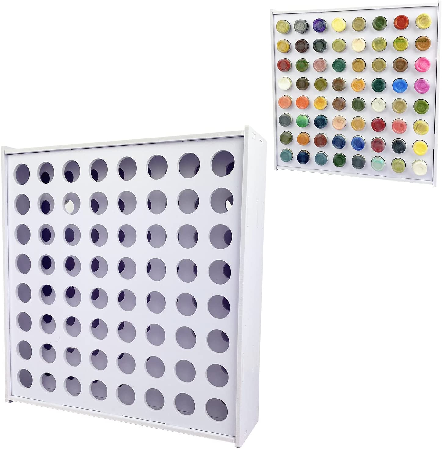 64 Holes Paint Rack for 17ml Dropper Bottles, Wall - mounted - Sanfurney