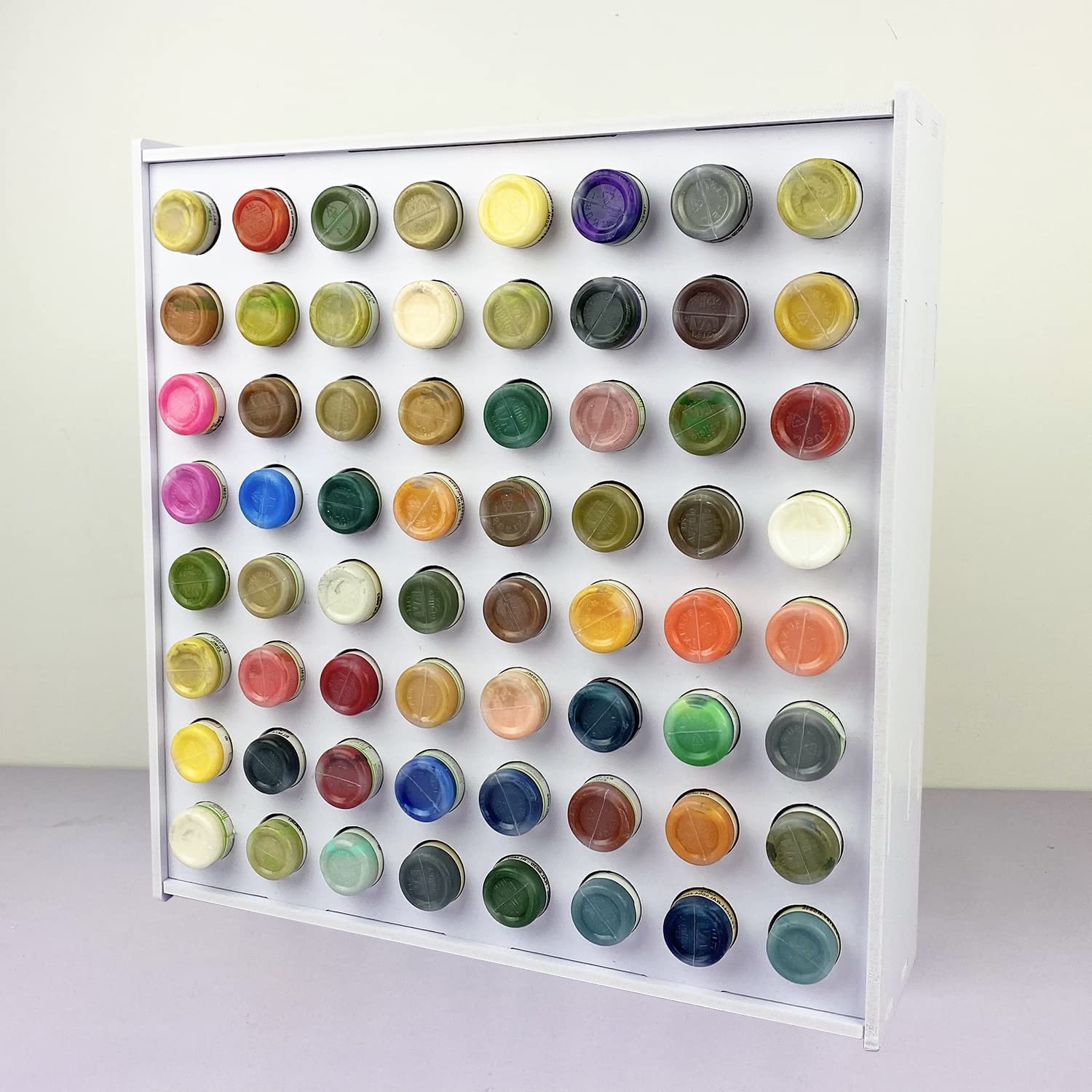 64 Holes Paint Rack for 17ml Dropper Bottles, Wall - mounted - Sanfurney