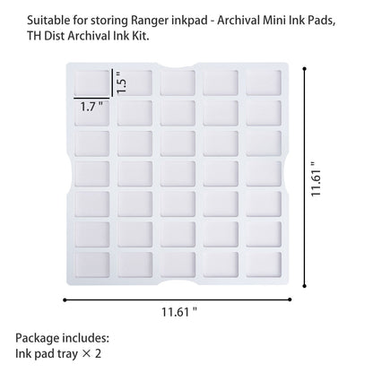 70 Grids Ink Pad Cuboid Caddy, 2 Large Trays - Sanfurney