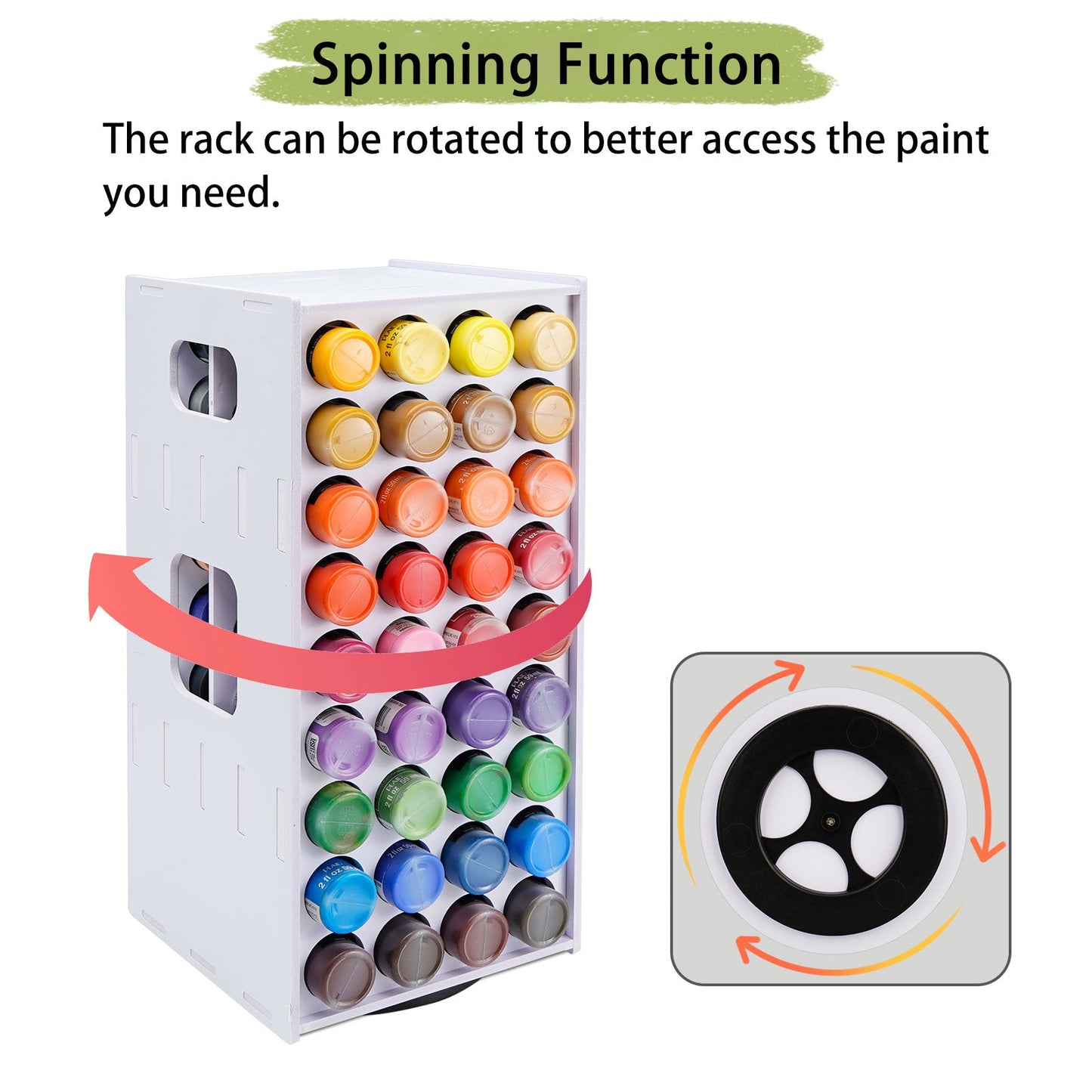 72 Holes Spinning Paint Storage Tower - Sanfurney