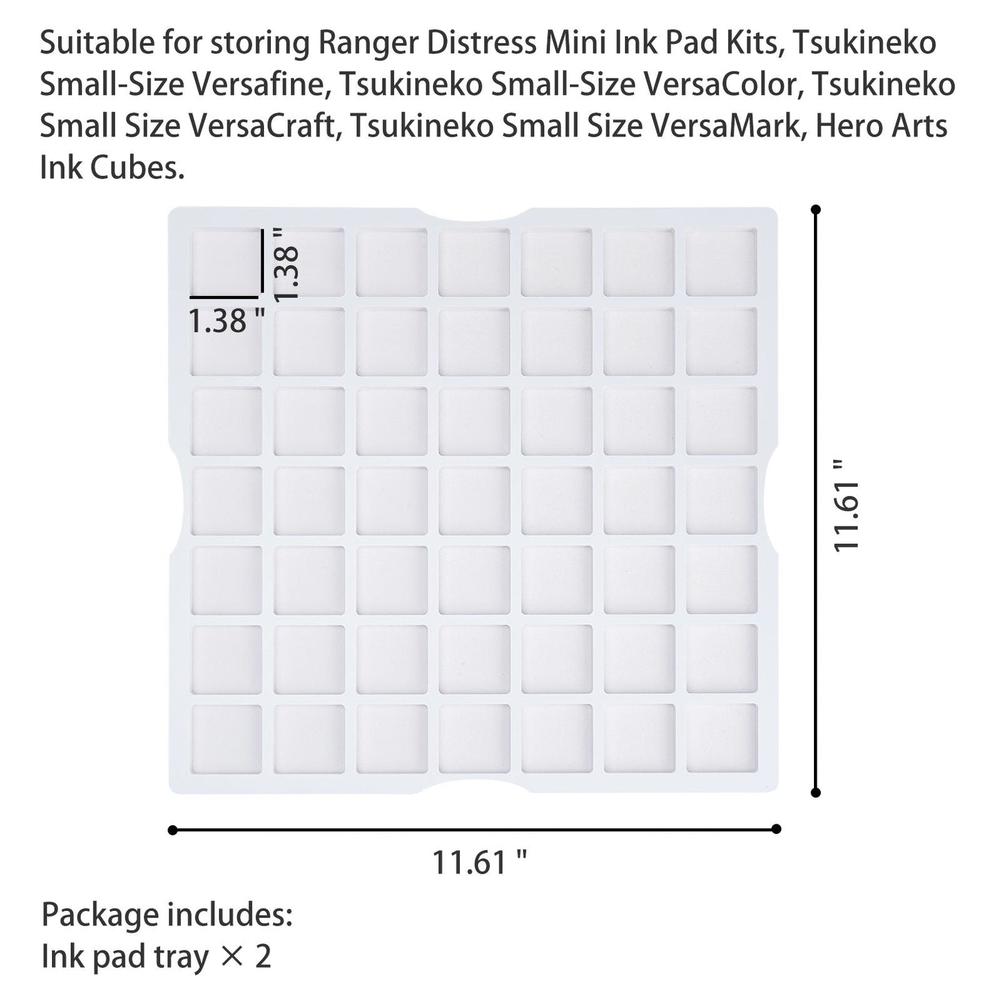 98 Grids Ink Pad Cube Caddy, 2 Large Trays - Sanfurney