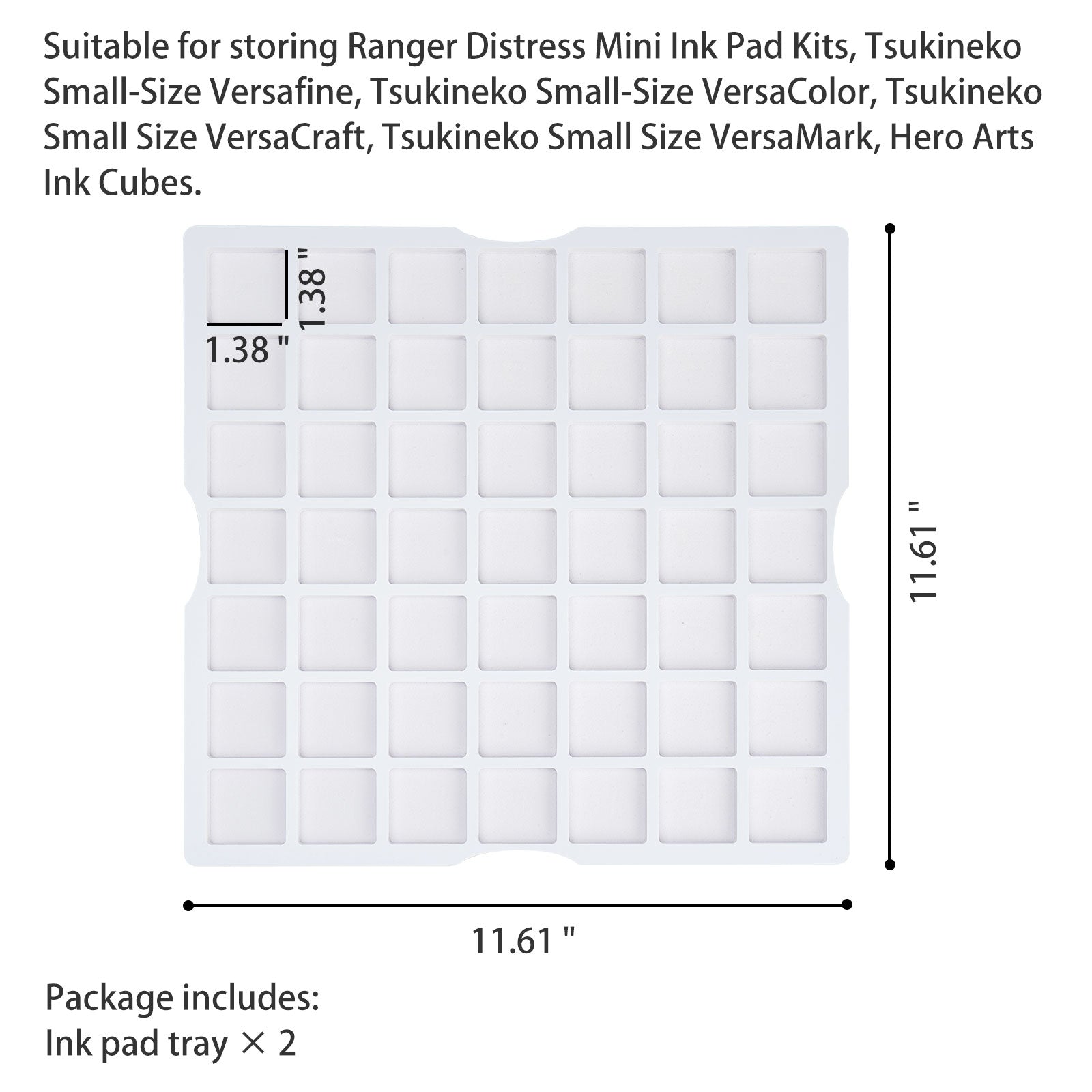 98 Grids Ink Pad Cube Caddy, 2 Large Trays - Sanfurney