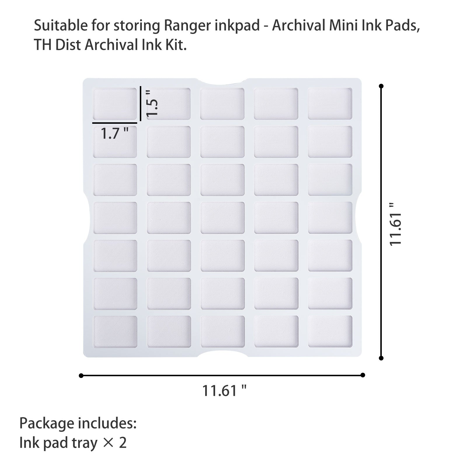 Ink Pad Cube Caddy, 2 Large Trays - Sanfurney