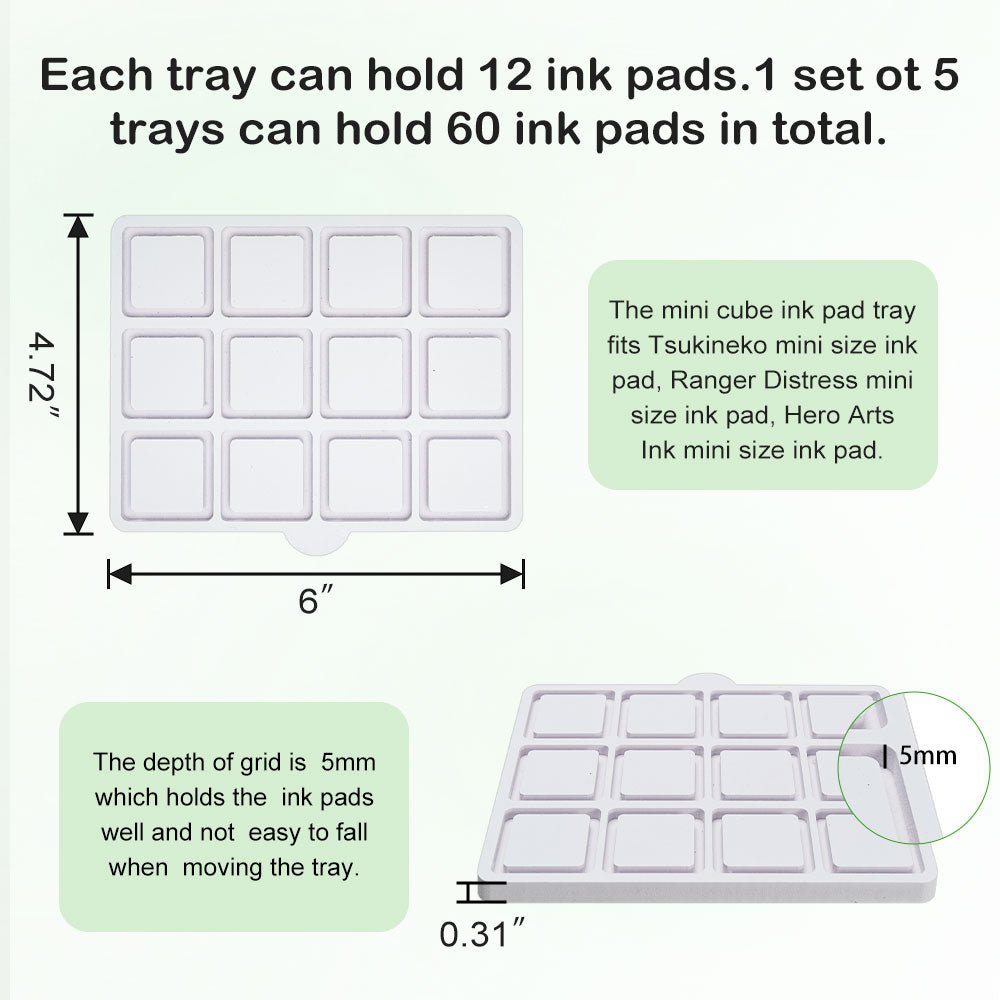 Ink Pad Cube Caddy, 5 Trays - Sanfurney