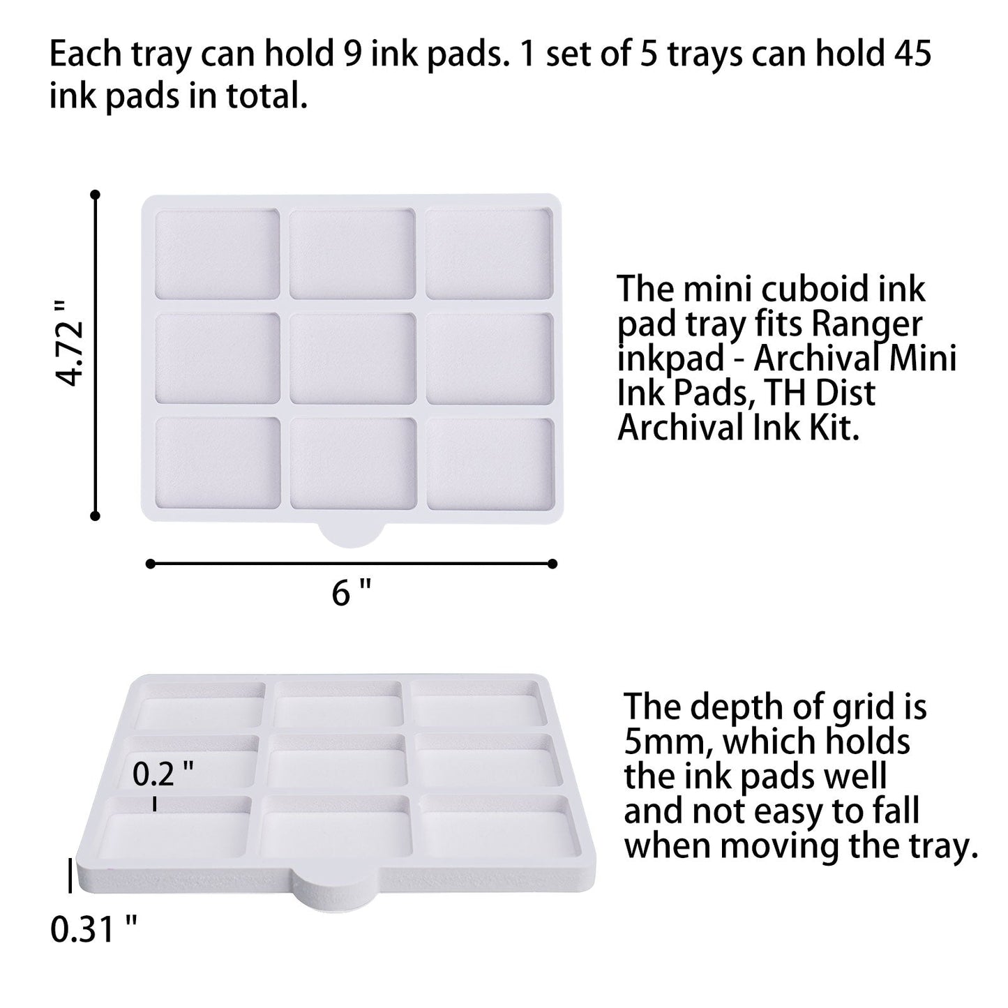 Ink Pad Cube Caddy, 5 Trays - Sanfurney