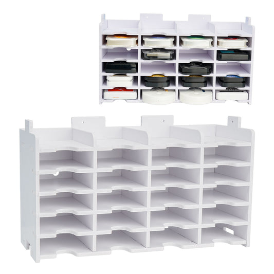 Sanfurney 9 Slots Top Rack of Ink Pad Holder and Stamp Pad Storage Organizer for Stampin Up or Ranger Ink Pads Diamond Painting Tray Rack for Crafts