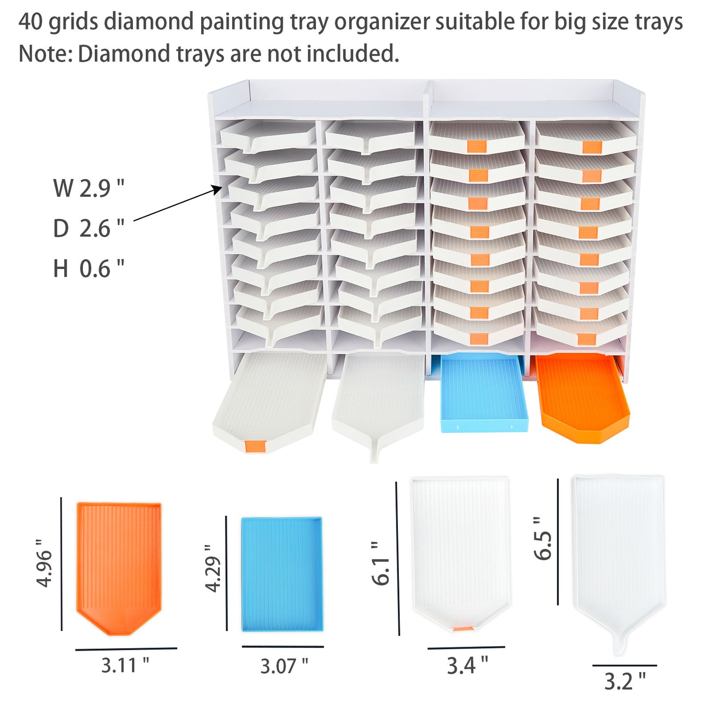 40 Grids Large Diamond Painting Tray Rack