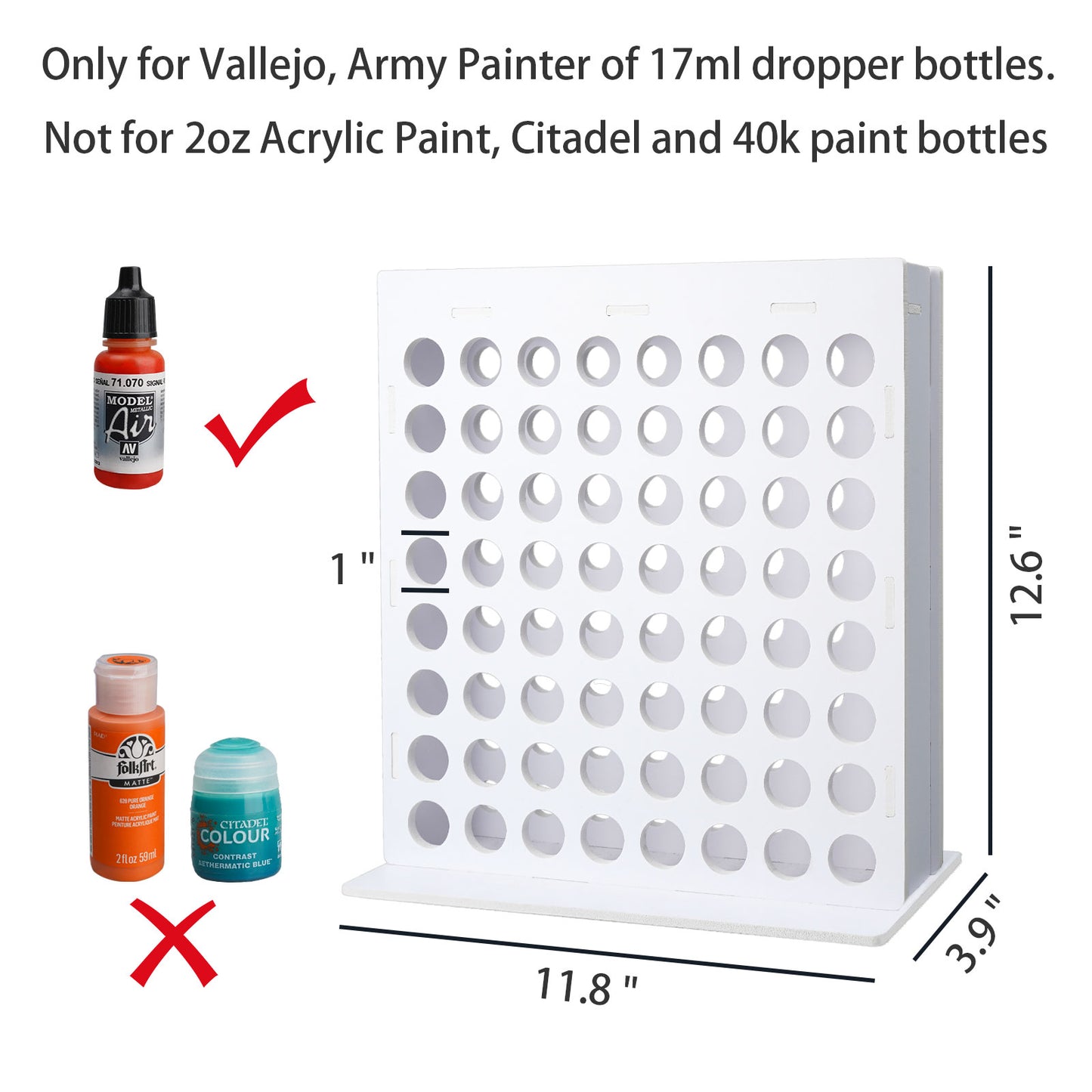 64 Holes Paint Rack for 17ml Dropper Bottles